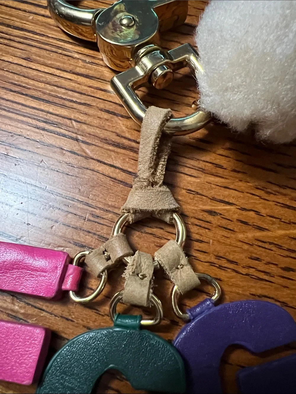UGG Sherpa & Leather Key Chain Bag Charm